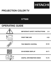 Hitachi 57T600 Owners Guide