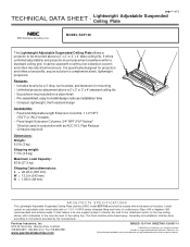 NEC NP-M271X NP115 : ceiling plate technical data sheet