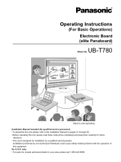 Panasonic UB-T780EM Operating Instructions