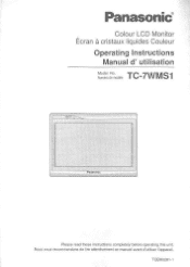 Panasonic TC7WMS1 TC7WMS1 User Guide