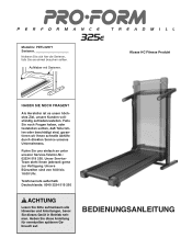 ProForm 325 Treadmill German Manual