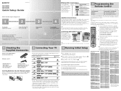 Sony KDE-50XS955 Quick Setup Guide