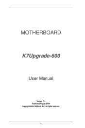 ASRock K7Upgrade-600 User Manual