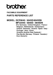 Brother International MFC 8440 Parts List