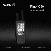 Garmin Rino 650 User Manual