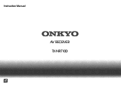 Onkyo TX-NR7100 9.2-Channel THX Certified AV Receiver Instruction Manual - English