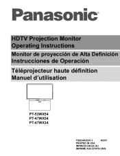 Panasonic PT47WX54J PT47WX34 User Guide