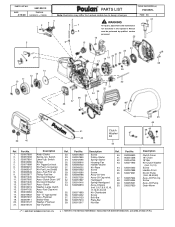 Poulan P4018WTL Parts List
