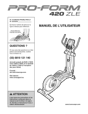 ProForm 420 Zle Elliptical French Manual