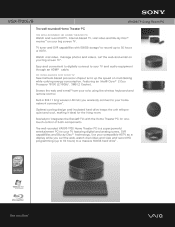 Sony VGX-TP20EB Marketing Specifications (VGXTP20EB)
