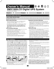 Tripp Lite SMX1500LCD Owner's Manual for SMX1500LCD UPS 932672