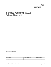 Dell Brocade 6510 Brocade Fabric OS v7.0.1 Release Notes v1.0