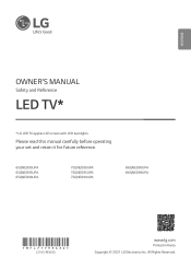 LG 75QNED99UPA Owners Manual