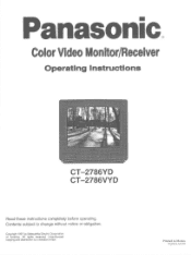 Panasonic CT2786VY CT2786VY User Guide