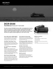 Sony DCR-SX44 Marketing Specifications