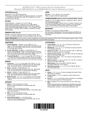 Whirlpool WMH53521H Quick Reference Sheet