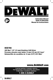 Dewalt DCD708B Instruction Manual
