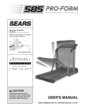 ProForm 585 Treadmill English Manual