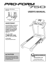 ProForm 750 Treadmill English Manual