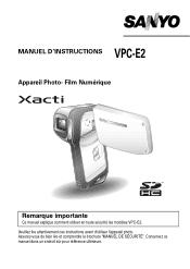 Sanyo VPC E2 VPC-E2BL Owners Manual French