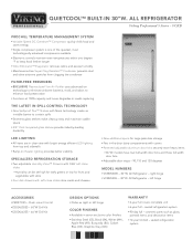 Viking VCRB5303 Two-Page Specifications Sheet
