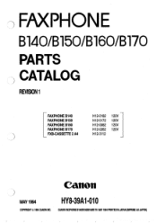 Canon FAXPHONE B140 Parts Catalog