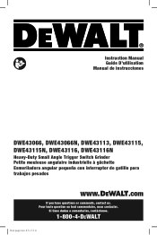 Dewalt DWE43116N Instruction Manual