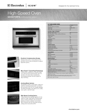 Electrolux E30SO75FPS Specification sheet