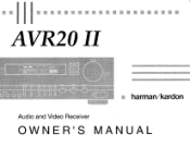 Harman Kardon AVR20MKII Owners Manual