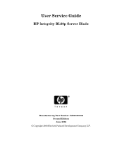 HP Integrity BL60p User Service Guide, Second Edition - HP Integrity BL60p Server Blade
