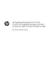 HP PageWide Managed Color MFP P77960 On-Site Installation Guide
