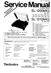 Panasonic SL-1200MK2PK Service Manual