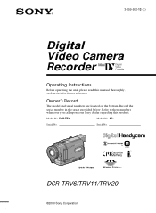 Sony DCR-TRV20 Operating Instructions