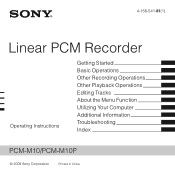 Sony PCMM10/R Product Manual (Operations Manual)