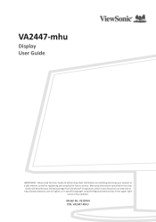 ViewSonic VA2447-MHU - 24 1080p 75Hz Monitor with FreeSync Premium USB C and HDMI User Guide