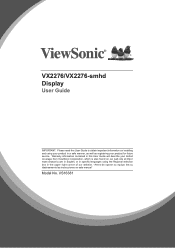 ViewSonic VX2276-smhd - 22 1080p Thin-Bezel IPS Monitor with HDMI DisplayPort and VGA User Guide