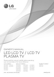 LG 42LE5500 Owner's Manual