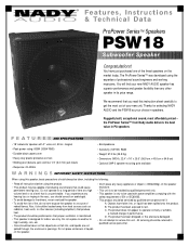 Nady PSW-18 Manual