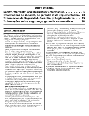 Oki C3400n C3400n Safety, Warranty and Regulatory Information (English, Fran栩s, Espa?ol, Portugu鱩