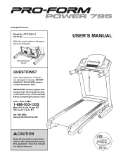 ProForm Power 795 Treadmill User Manual