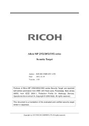 Ricoh Aficio MP 2852 Security Target