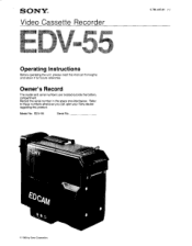 Sony EDV-55 Users Guide