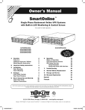 Tripp Lite SU1500RTXLCD2U Owner's Manual for Single-Phase Online Rack UPS with Built-in LCD 933156