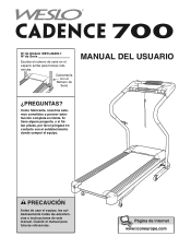 Weslo Cadence 700 Treadmill Spanish Manual