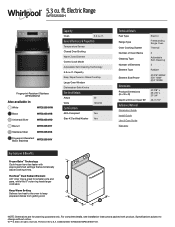 Whirlpool WFE525S0H Specification Sheet