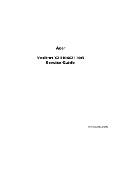 Acer Veriton X2110 Acer Veriton X2110 Desktop Service Guide