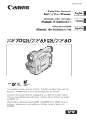 Canon ZR70MC ZR70 ZR65 Instruction Manual