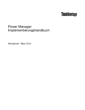 Lenovo ThinkCentre A58 (German) Power Manager Deployment Guide