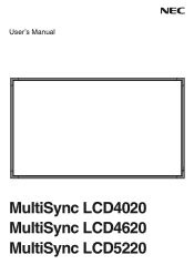 NEC LCD5220-AV LCD5220/LCD4020-2/LCD4620-2 UM