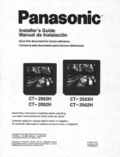 Panasonic CT2502H CT2002HA User Guide